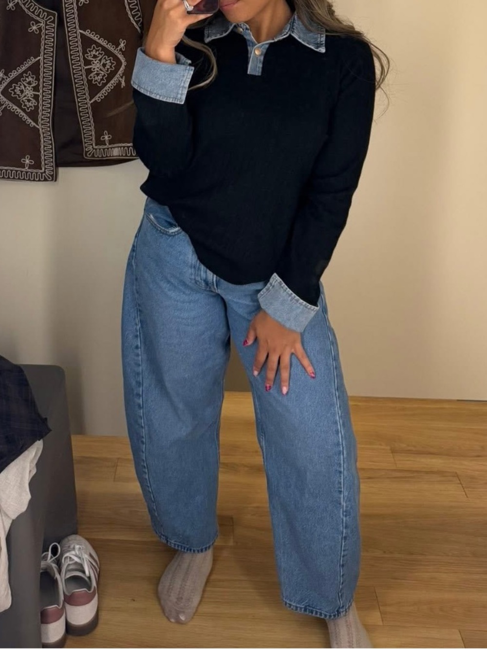 Topshop Ovoid Balloon Leg Crop Moto Vintage Jeans